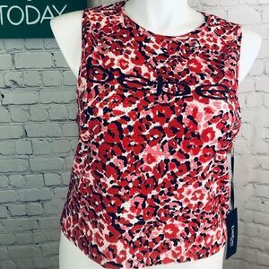 Bebe red black white sleeveless tank